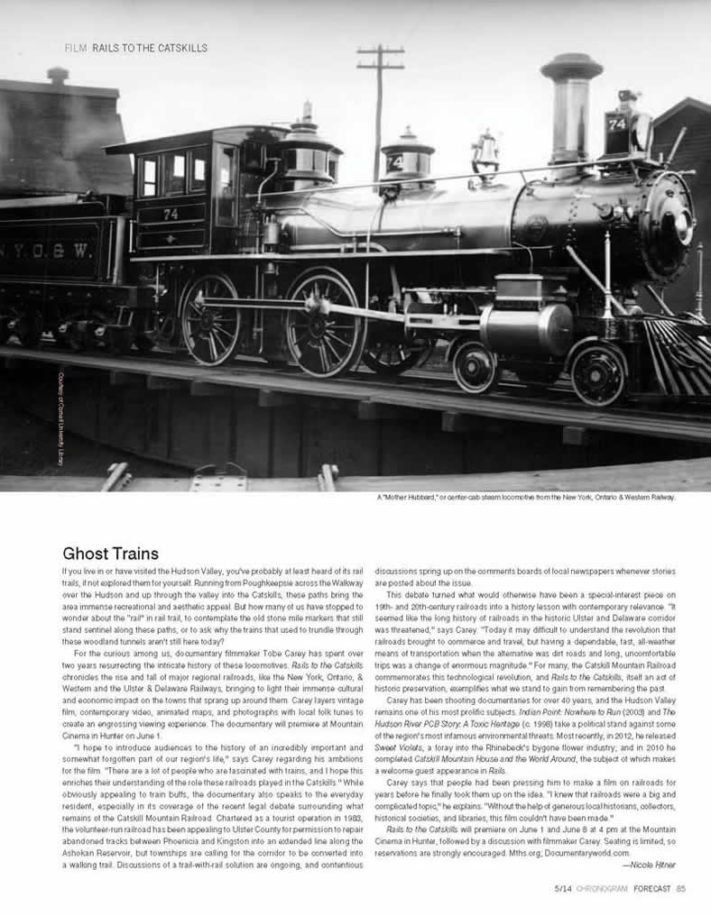 Rails to the Catskills, review by Chronogram